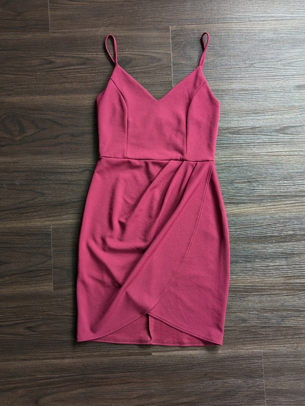 Lulus Maroon Tulip Wrap Dress Medium Wedding Guest Cocktail Formal Romantic
